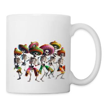 Tanz mit den Geistern in unserem Dancing Skeletons - Tasse - Weiß - Rechts