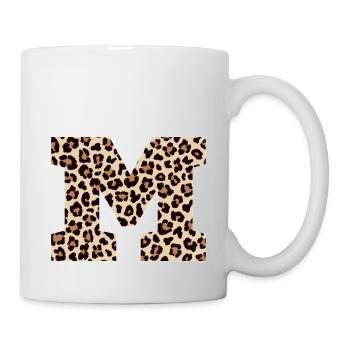 Letter M Leopard Pattern - Birthday Gift Idea - Mug - white - Right