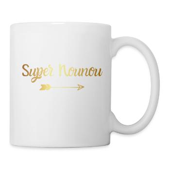 super nounou doré - cadeau nounou - Mug blanc - blanc - Droite