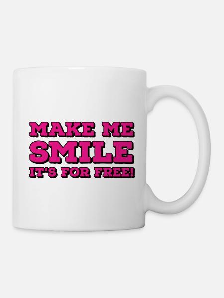 Make me smile it‘s for free - Tasse - Weiß