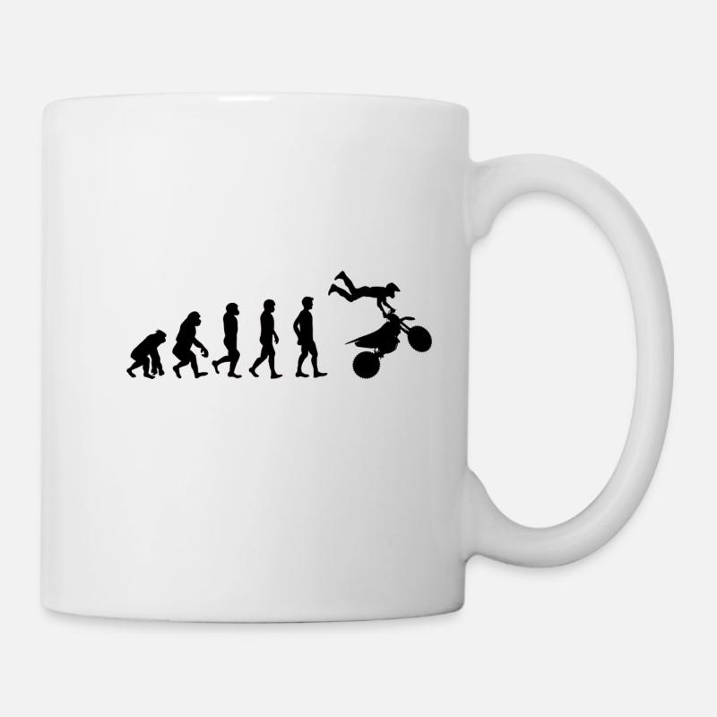 Silhouette Motorcross schwarz - Tasse - Weiß