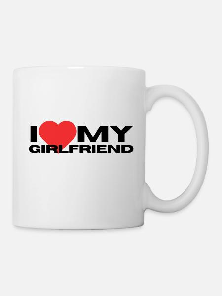 J’aime ma copine, coeur - Mug blanc - blanc