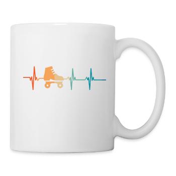 Battement de cœur roller - Mug blanc - blanc - Droite