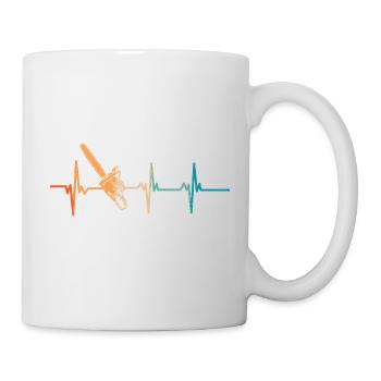 Battement de cœur scie à chaîne-Tronçonneuse - Mug blanc - blanc - Droite