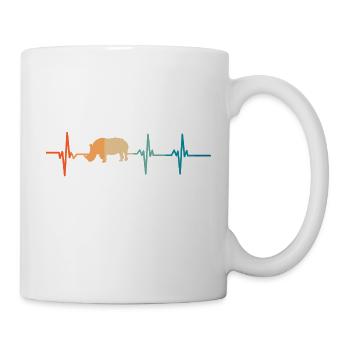 Rhinoceros heartbeat - Mug - white - Right