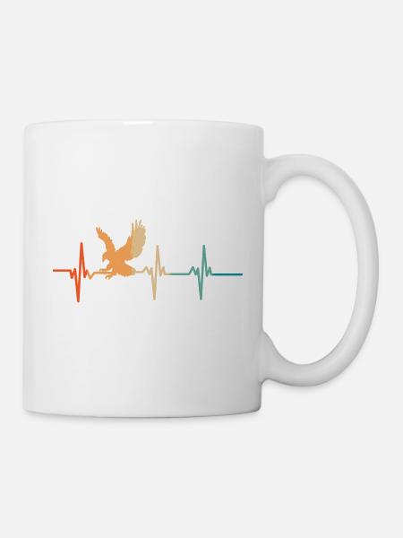 Adler-Herzschlag - Tasse - Weiß