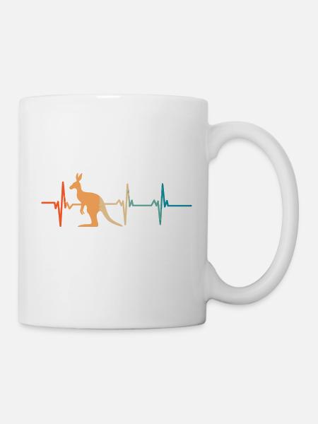 Känguru-Herzschlag - Tasse - Weiß