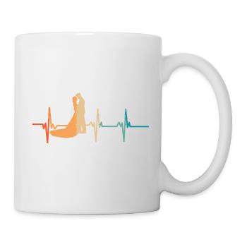 Herzschlag-Paar - Tasse - Weiß - Rechts
