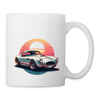 voiture vintage couché de soleil - Mug blanc - blanc - Droite