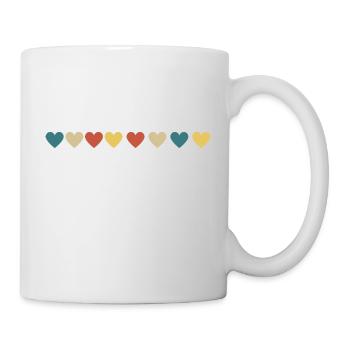 Vintage Retro Herz - Tasse - Weiß - Rechts