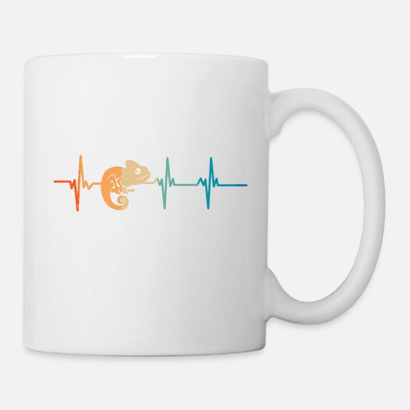 Chamäleon-Herzschlag - Tasse - Weiß