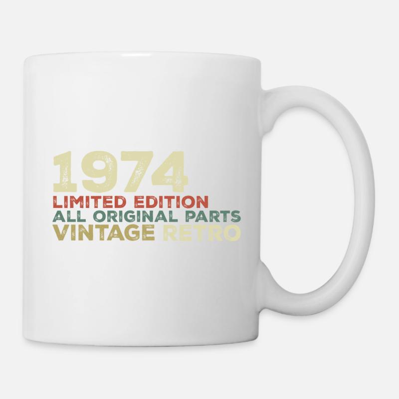 1974 né cadeau d’anniversaire vintage 1974 Retro - Mug blanc - blanc