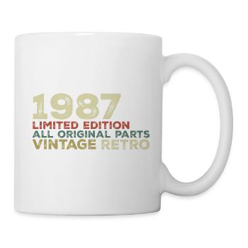 1987 Born Vintage 1987 Retro Geburtstagsgeschenk - Tasse - Weiß - Rechts