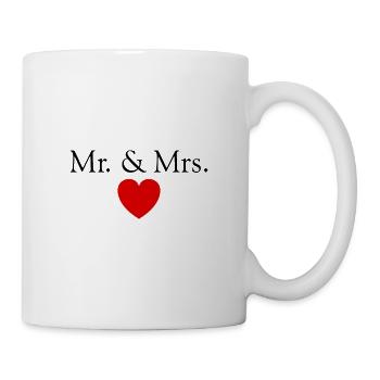 Mr. & Mrs. Heart Wedding Marriage Lovers - Mug - white - Right