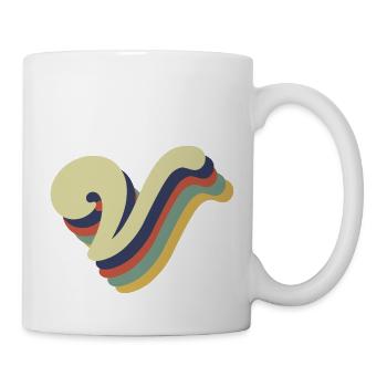 Lettre v rétro - Mug blanc - blanc - Droite
