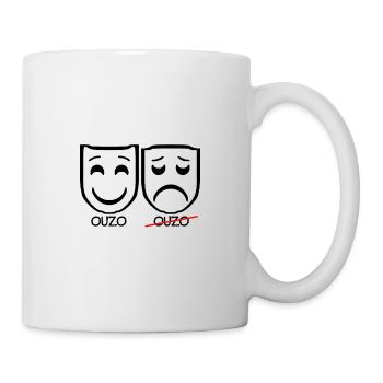 Drôle Triste Masques Ouzo Cadeaux Drôles - Mug blanc - blanc - Droite