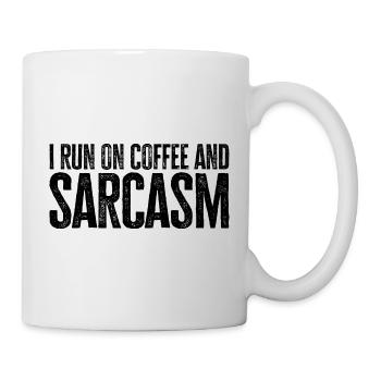 Cadeau de café : je cours sur le café et le sarcasme - Mug blanc - blanc - Droite
