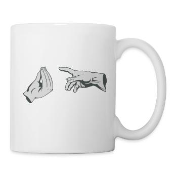 die Erschaffung der Italiener - Michelangelo, Gott - Tasse - Weiß - Rechts