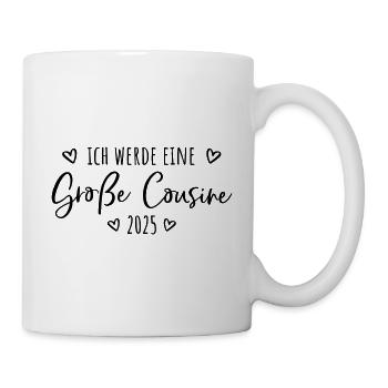 Ich werde eine große Cousine 2025 - Tasse - Weiß - Rechts