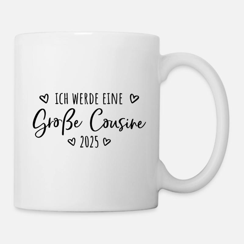 Ich werde eine große Cousine 2025 - Tasse - Weiß