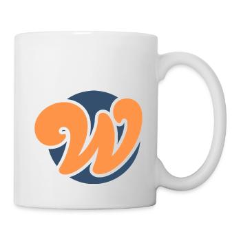 Buchstabe w orange sport - Tasse - Weiß - Rechts