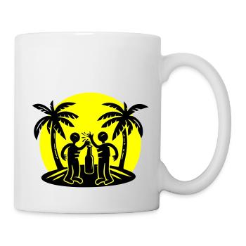 Boire à la fête sur la plage de l’île - Mug blanc - blanc - Droite