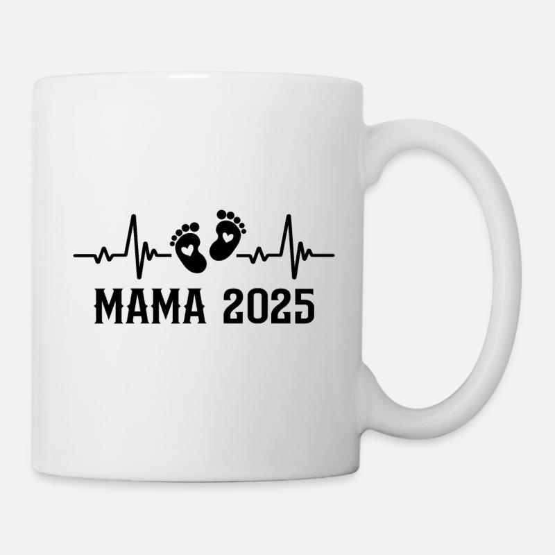 Mama 2025 Frequenz Herzschlag der Mama zum - Tasse - Weiß
