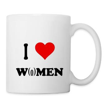 ich liebe Frauen, i love women, lustiger Spruch - Tasse - Weiß - Rechts