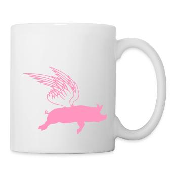 Wenn Fliegende Flügel Flug Schweine Fliegen können - Tasse - Weiß - Rechts