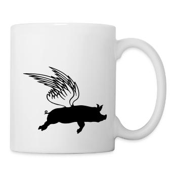 Lorsqu’ils volent des ailes, les cochons volants peuvent voler - Mug blanc - blanc - Droite
