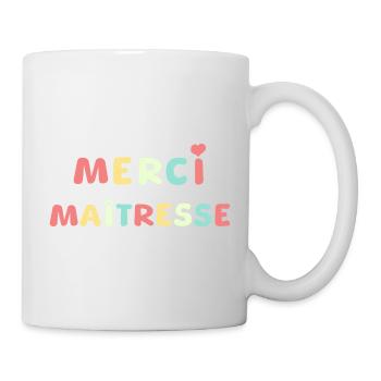 merci cadeau maîtresse - Mug blanc - blanc - Droite