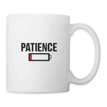 Batterie Akku Patience Geduld Arbeit Stress - Tasse - Weiß - Rechts