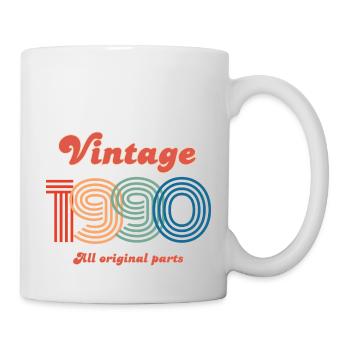 Jahrgang 1990 alle Originalteile - Tasse - Weiß - Rechts