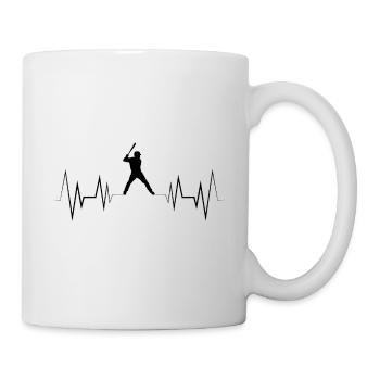 Herzschlag Baseball Silhouette - Tasse - Weiß - Rechts
