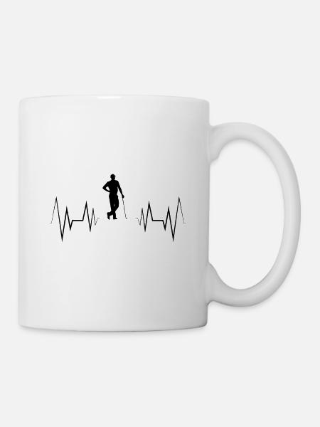 Heartbeat Golf Silhouette - Mug blanc - blanc