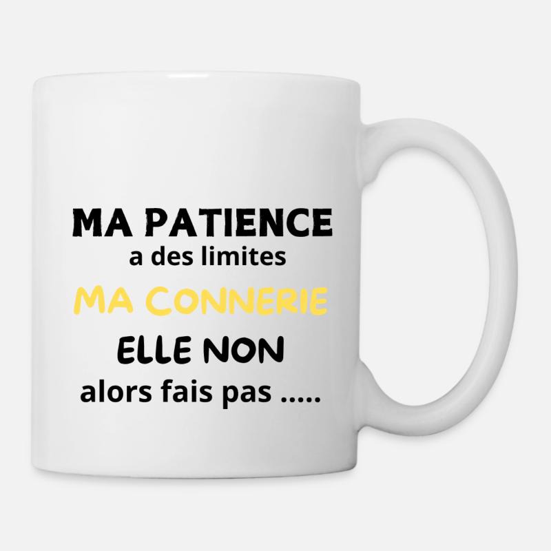 my patience has limits, my stupidity doesn't - Mug - white