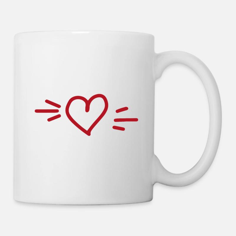 Coeur dessiné - Mug blanc - blanc