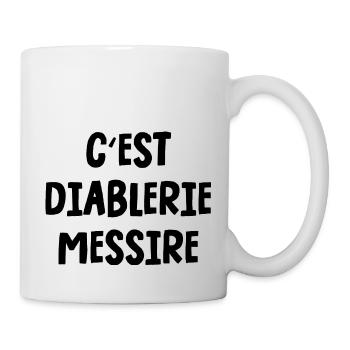 c'est diablerie messire - Mug blanc - blanc - Droite