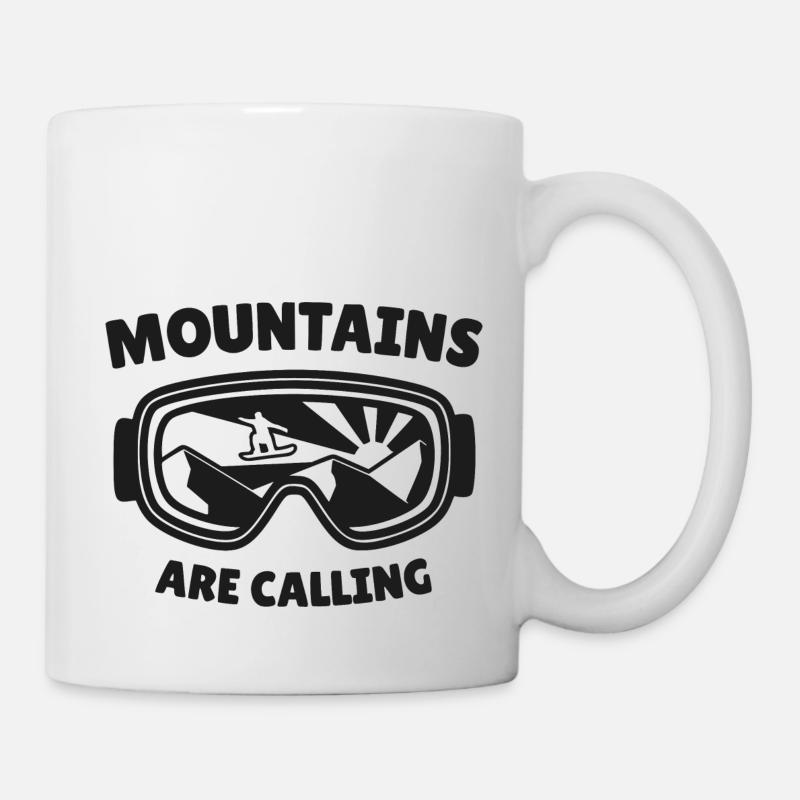 Les montagnes vous appellent - Cadeau pour les snowboarders - Mug blanc - blanc