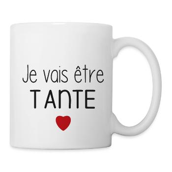 Ich werde Tante sein - Herz - Tasse - Weiß - Rechts
