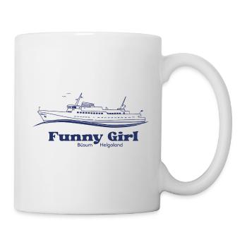 Mit der MS Funny Girl nach Helgoland - Tasse - Weiß - Rechts