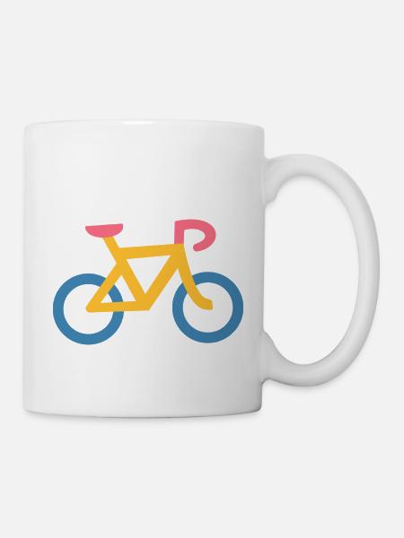 Vélo Jaune et Bleu - Mug blanc - blanc