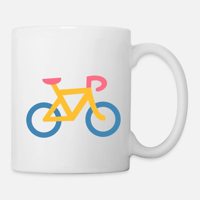 Vélo Jaune et Bleu - Mug blanc - blanc