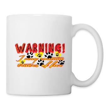 Liebe zu Tieren. Achtung, es kann Haare enthalten. - Tasse - Weiß - Rechts