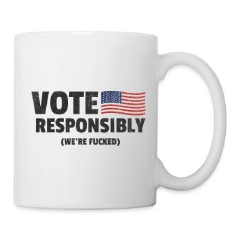 Funny USA Vote : l’humour rencontre la fierté américaine - Mug blanc - blanc - Droite
