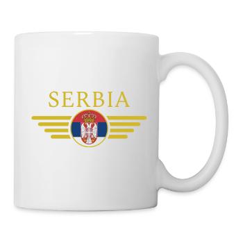 J’aime la Serbie, T-shirt design de style élégance - Mug blanc - blanc - Droite