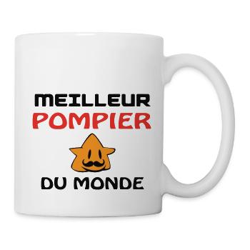 MEILLEUR POMPIER DU MONDE - Mug blanc - blanc - Droite