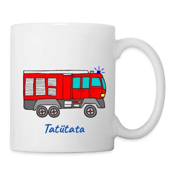 Feuerwehr Feuerwehrauto Tatütata Kinderfeuerwehr - Tasse - Weiß - Rechts