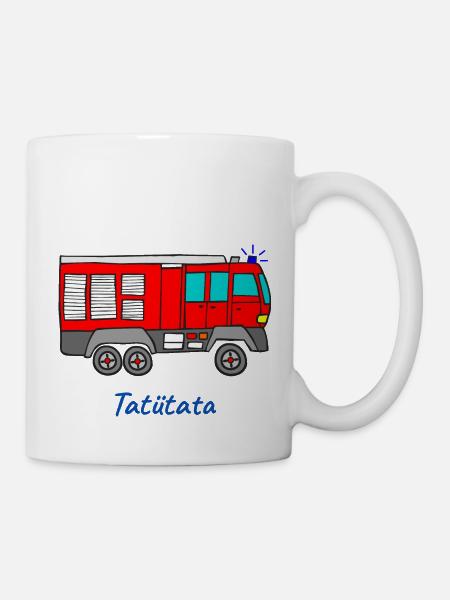Feuerwehr Feuerwehrauto Tatütata Kinderfeuerwehr - Tasse - Weiß