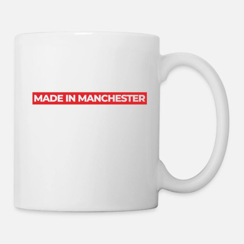 Made In Manchester, Red - Mug - white